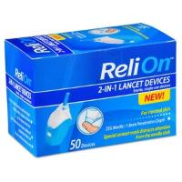 ReliOn 30 Gauge Needle 2-In-1 Lancing Device, 50 Ct