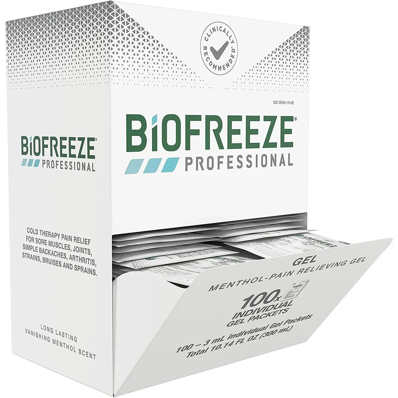 Biofreeze Professional Pain Relief Gel, Individual Packets (100/box)