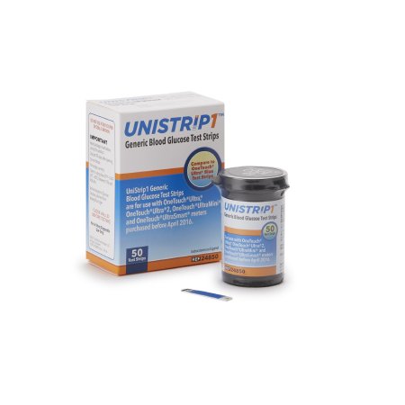 Unistrip1 Blood Glucose Test Strips – 50 Count | Compatible with OneTouch Ultra Meters